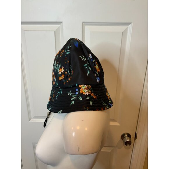 Erdem Kallmus Black Floral Nylon Printed Bucket Hat NWT $390 Size Large - Picture 6 of 8